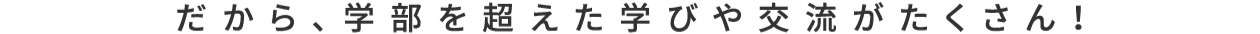 だから、学部を超えた学びや交流がたくさん！