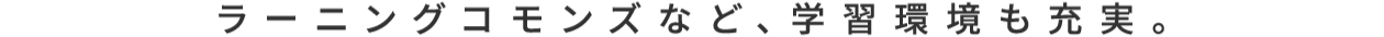 ラーニングコモンズなど、学習環境も充実。